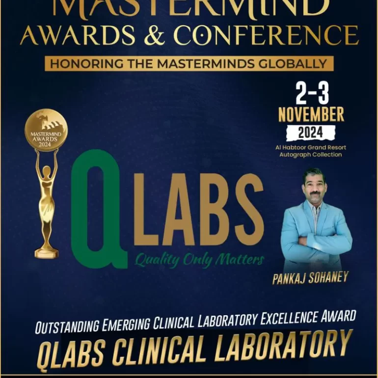 UAE's Next Mastermind Awards 2024 as an Award Winner for QLabs Clinical Laboratory