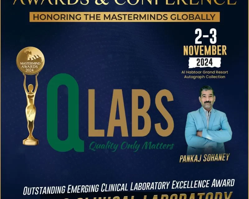 UAE's Next Mastermind Awards 2024 as an Award Winner for QLabs Clinical Laboratory